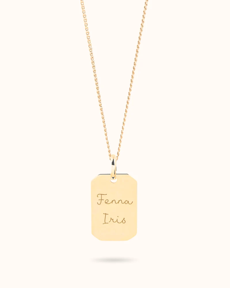 9k Tag Ketting met naam - Gepersonaliseerde Ketting