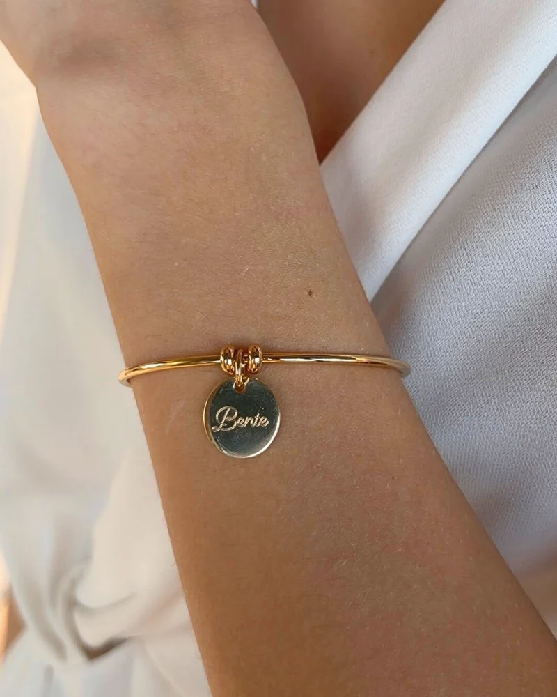 Gepersonaliseerde Bedel voor Charm Bangle - Verguld - Gepersonaliseerde Armband