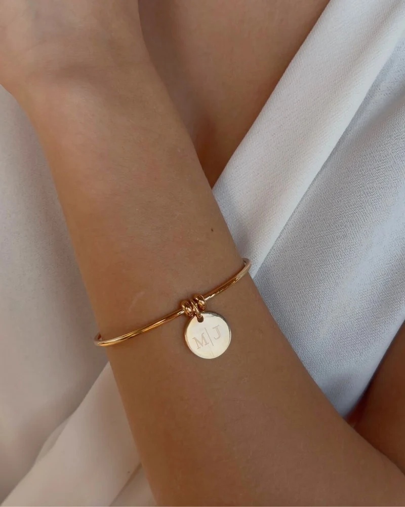 Gepersonaliseerde Bedel voor Charm Bangle - Verguld - Gepersonaliseerde Armband