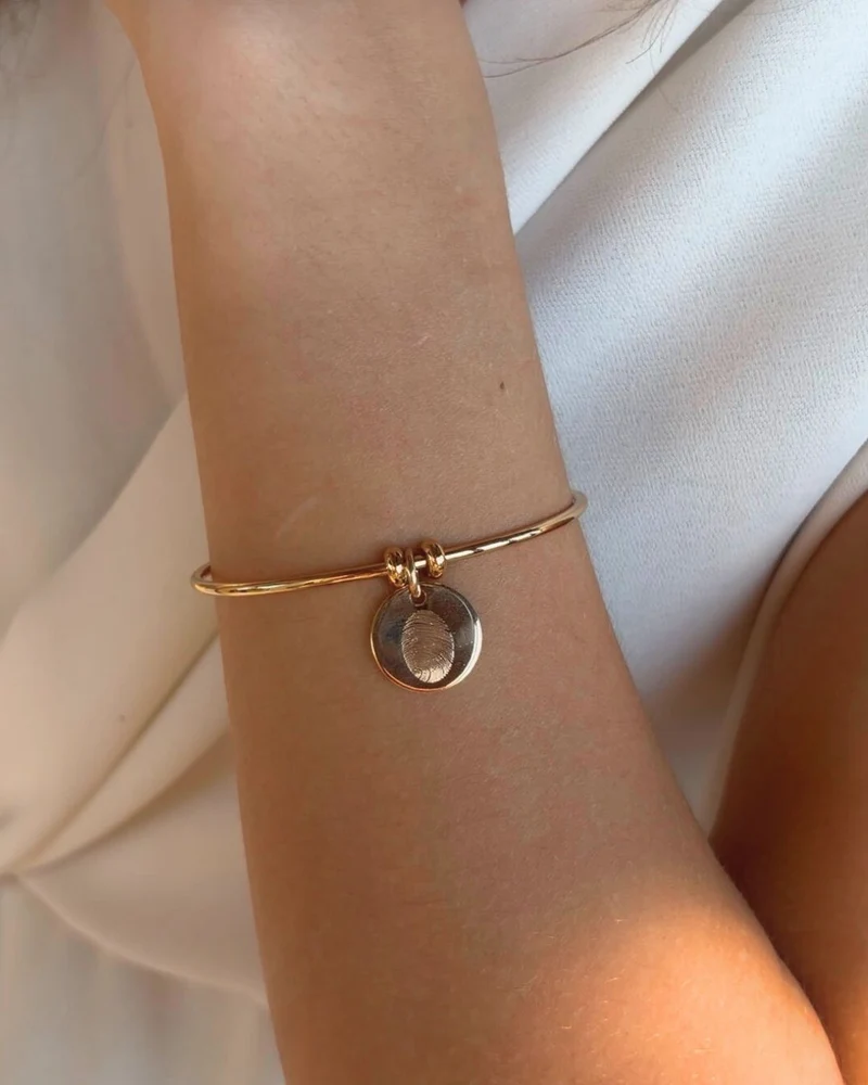 Gepersonaliseerde Bedel voor Charm Bangle - Verguld - Gepersonaliseerde Armband