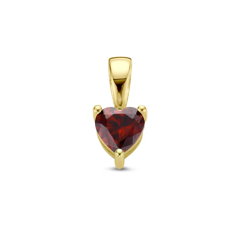 14k Heart Geboortesteen Ketting - Geboortesteen Ketting
