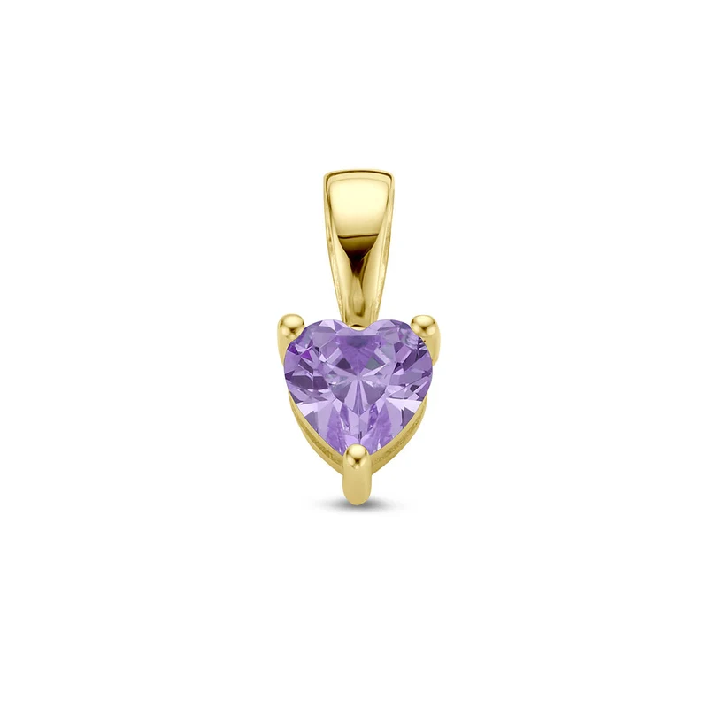 14k Heart Geboortesteen Ketting - Geboortesteen Ketting