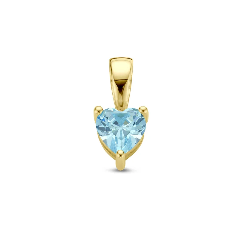 14k Heart Geboortesteen Ketting - Geboortesteen Ketting