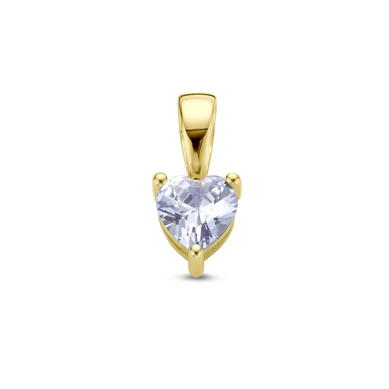14k Heart Geboortesteen Ketting - Geboortesteen Ketting