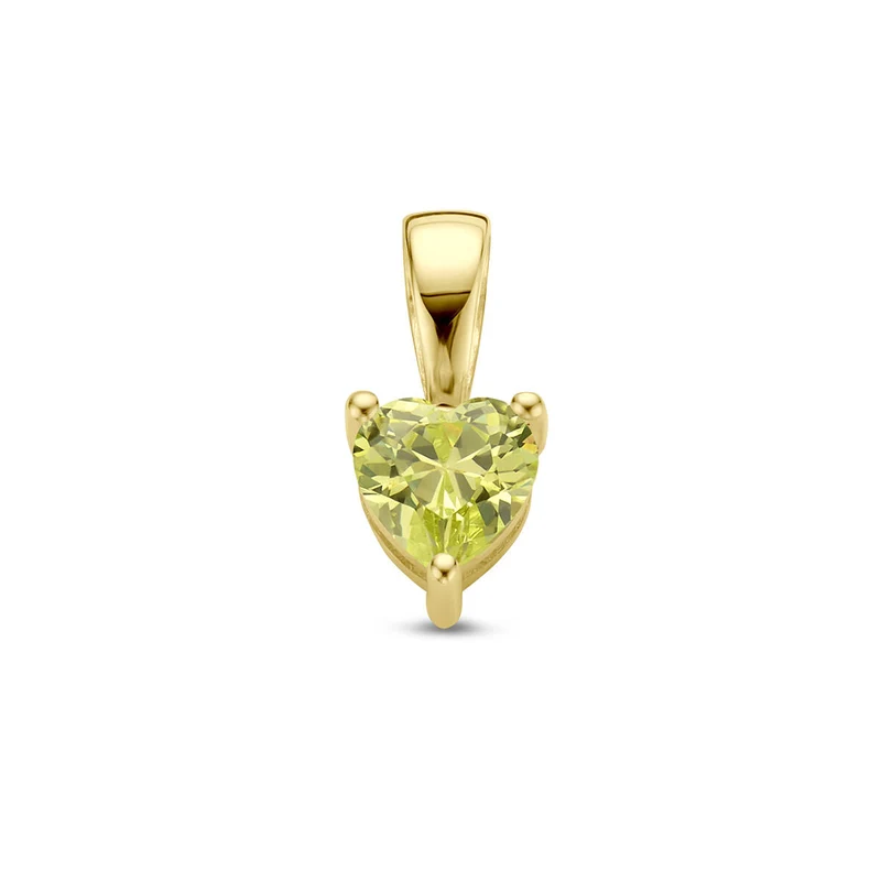 14k Heart Geboortesteen Ketting - Geboortesteen Ketting