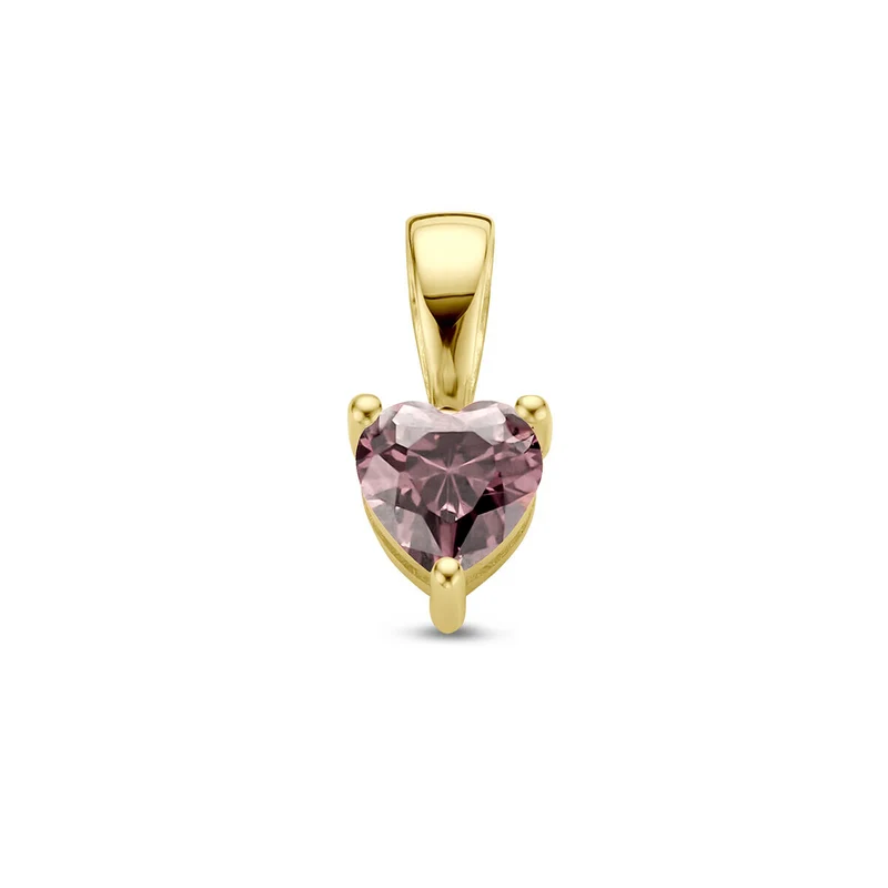 14k Heart Geboortesteen Ketting - Geboortesteen Ketting