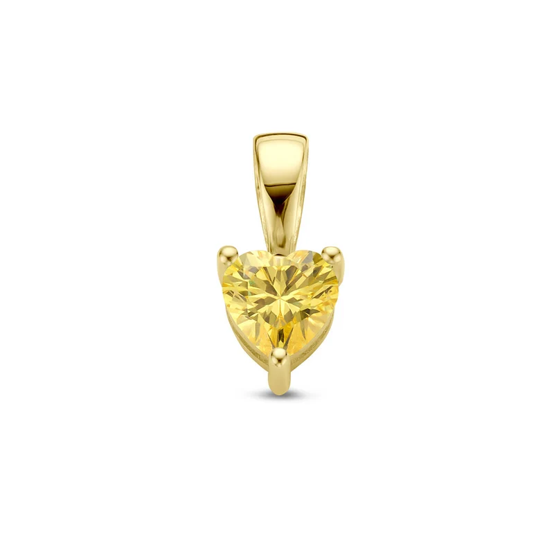 14k Heart Geboortesteen Ketting - Geboortesteen Ketting