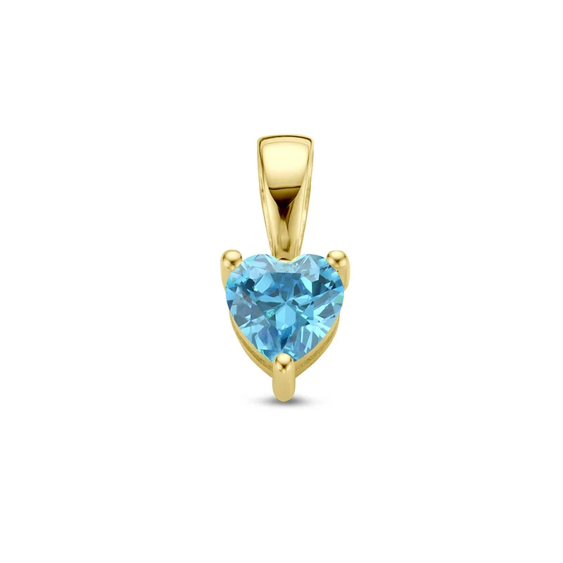 14k Heart Geboortesteen Ketting - Geboortesteen Ketting