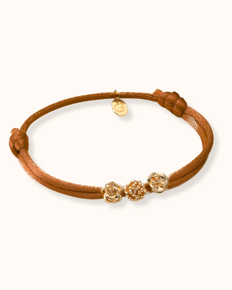 9k Geboortebloem Beads Armband - Gepersonaliseerde Armband