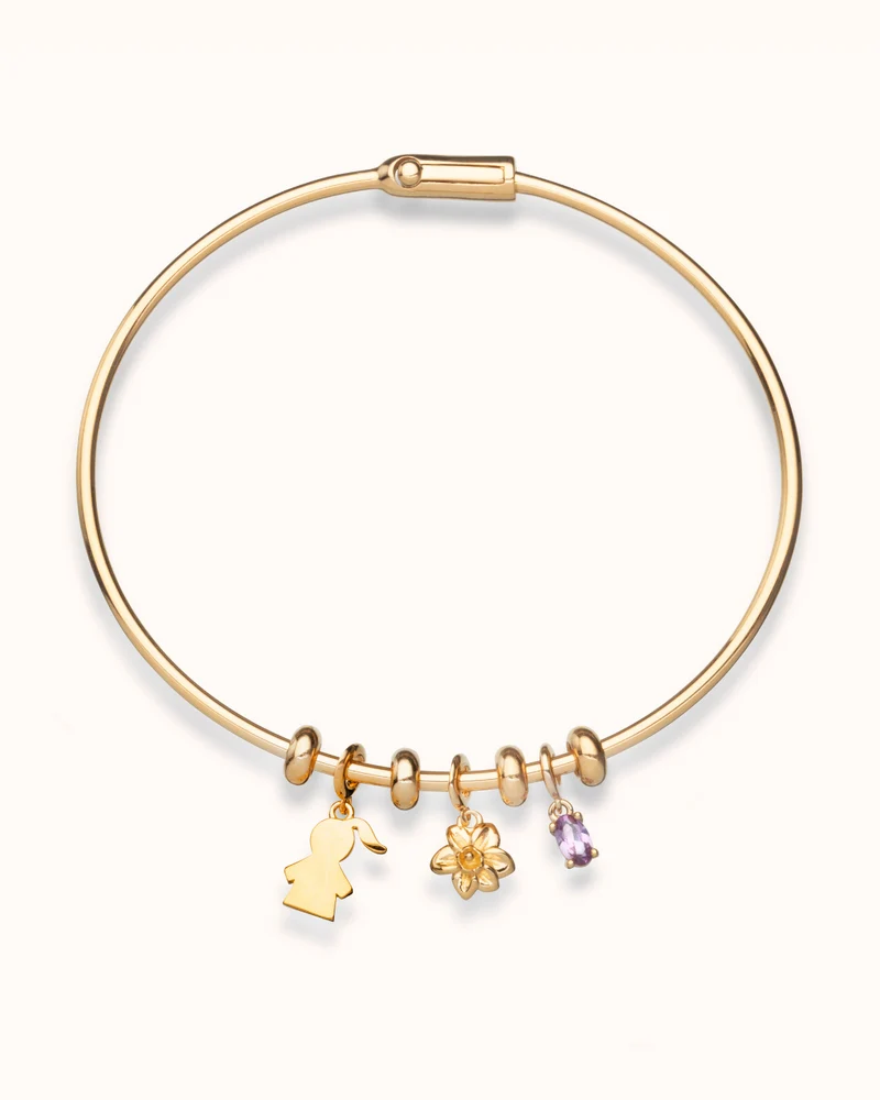 Create Your Own Bangle - Verguld - Gepersonaliseerde Armband