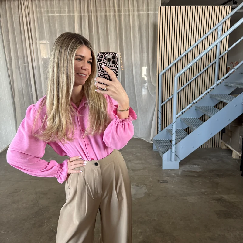 Rüschen Bluse - Pink