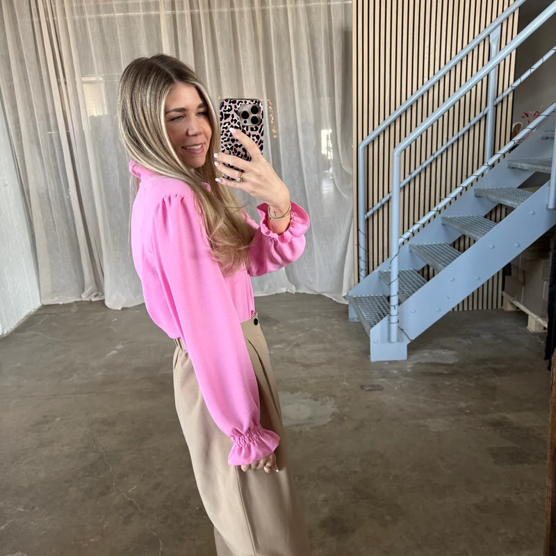 Rüschen Bluse - Pink