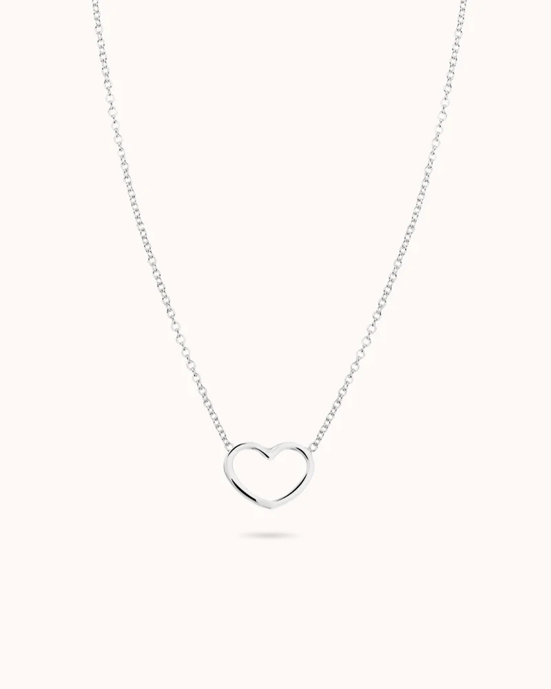 Mini Open Heart Ketting - Zilver - Gepersonaliseerde Ketting