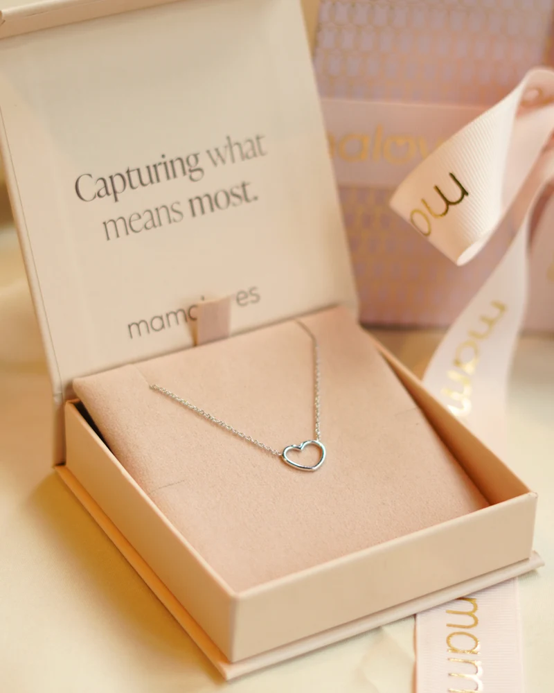 Mini Open Heart Ketting - Zilver - Gepersonaliseerde Ketting