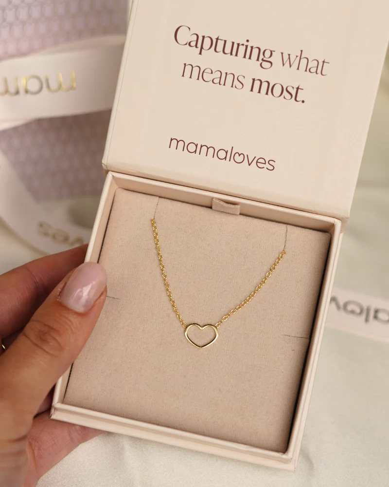 Mini Open Heart Ketting - Verguld - Gepersonaliseerde Ketting