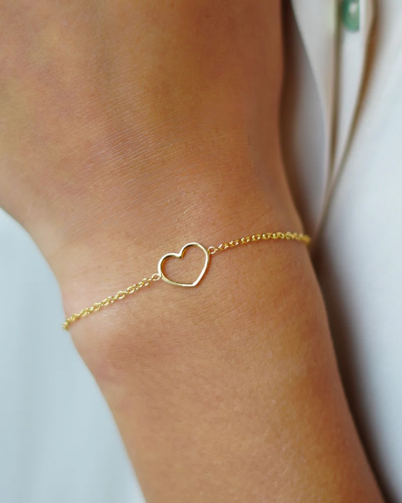 Mini Open Heart Armband - Verguld - Gepersonaliseerde Armband