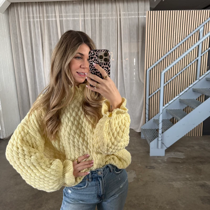 Pops Rüschen Pulli - Butter Yellow