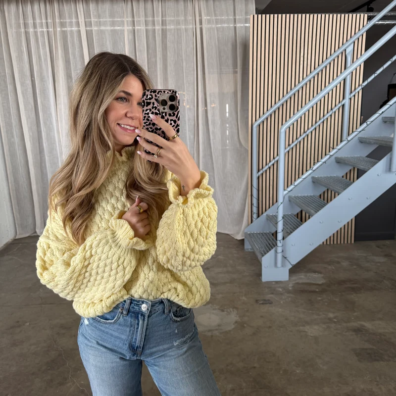 Pops Rüschen Pulli - Butter Yellow