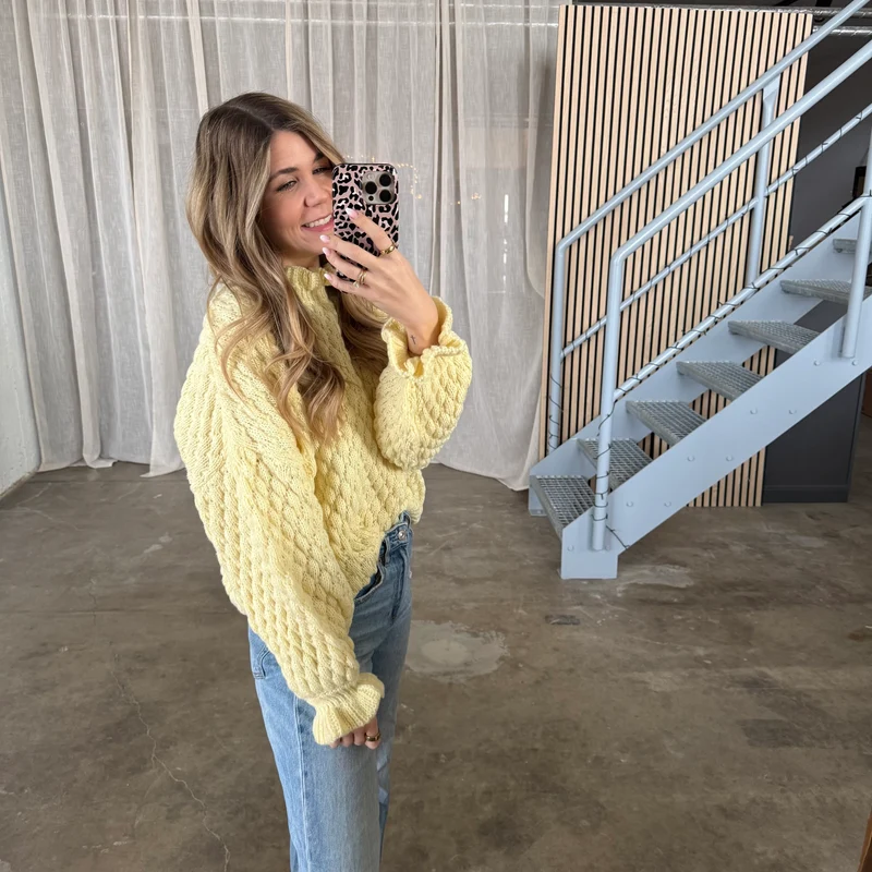 Pops Rüschen Pulli - Butter Yellow