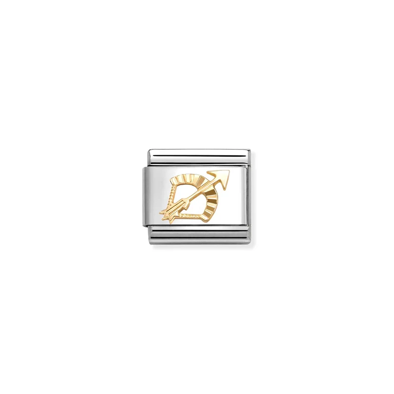 Classic Gold Diamond-Etched Sagittarius Zodiac Charms