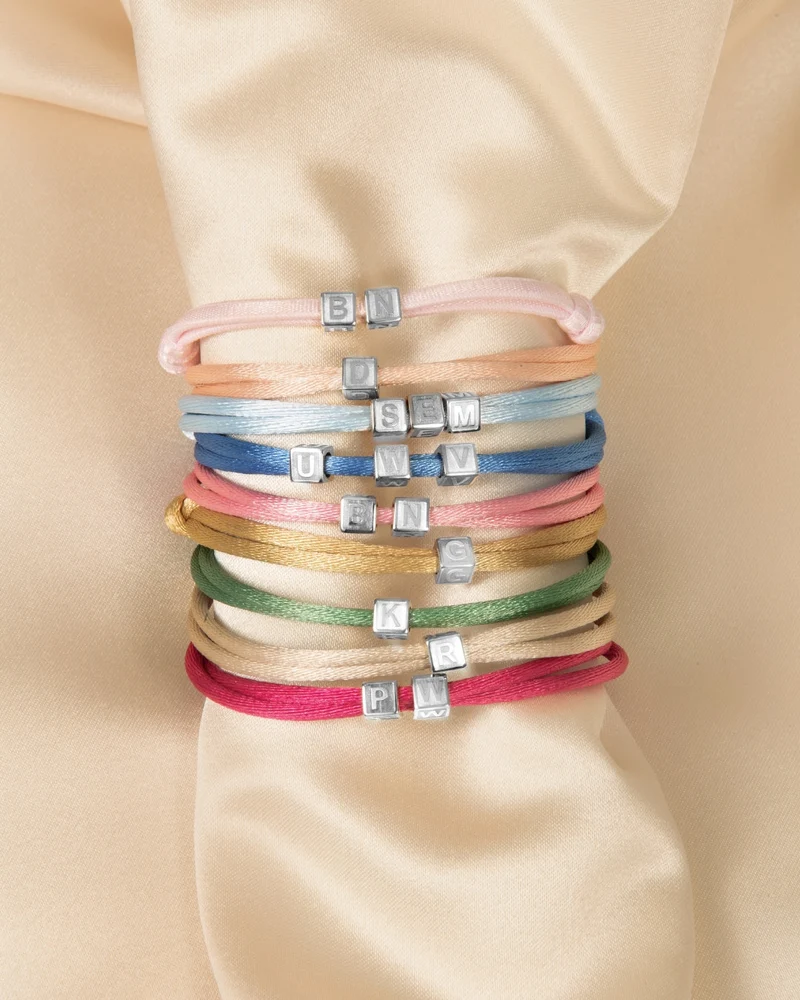 Herknopen Family Cube Armband - Zilverkleurig staal - Gepersonaliseerde Armband
