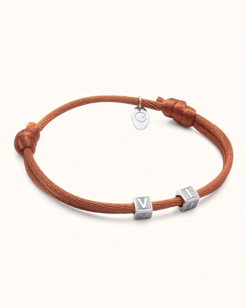 Herknopen Family Cube Armband - Zilverkleurig staal - Gepersonaliseerde Armband