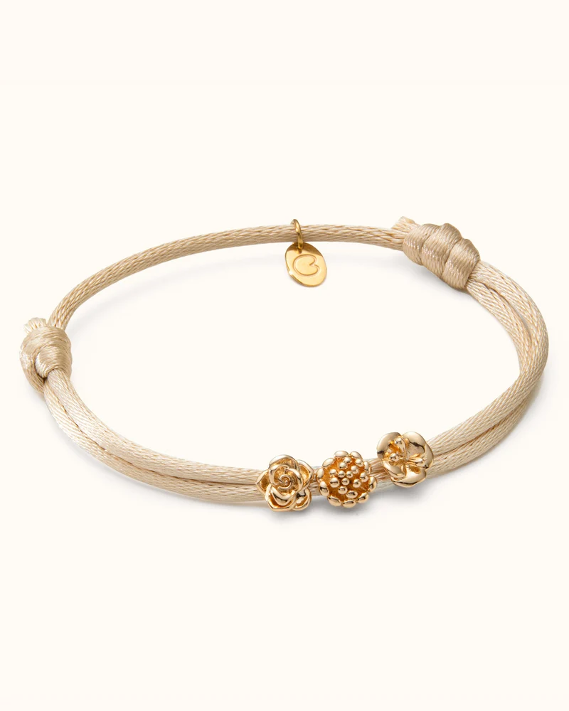 Herknopen Geboortebloem Beads Armband - Verguld - Gepersonaliseerde Armband