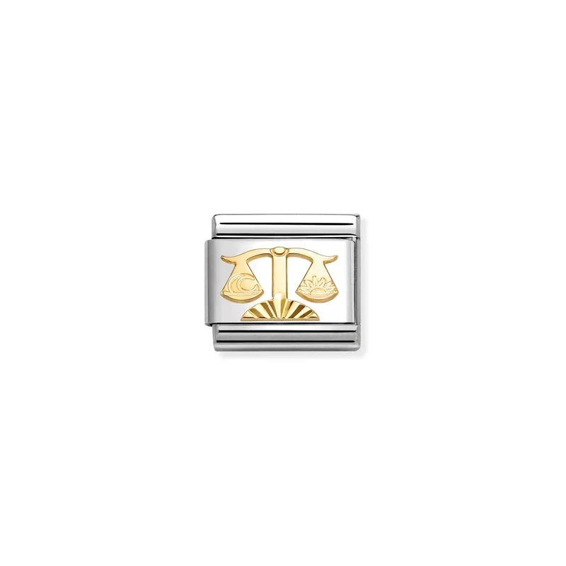 Classic Gold Diamond-Etched Libra Zodiac Charms
