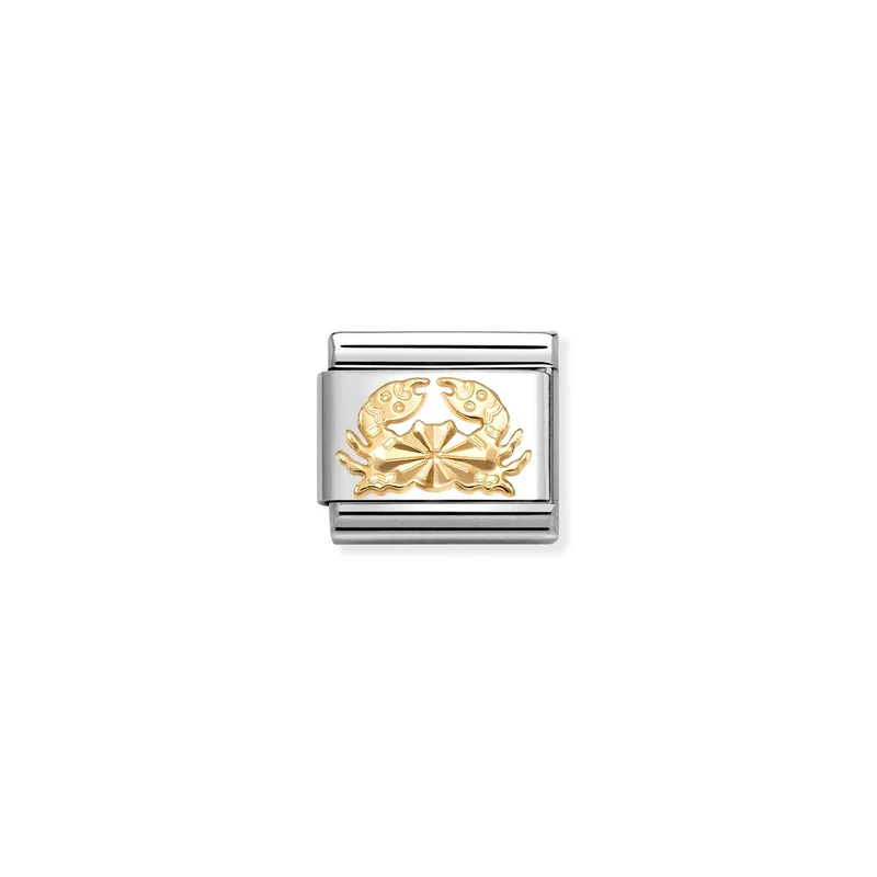 Classic Gold Diamond-Etched Cancer Zodiac Charms