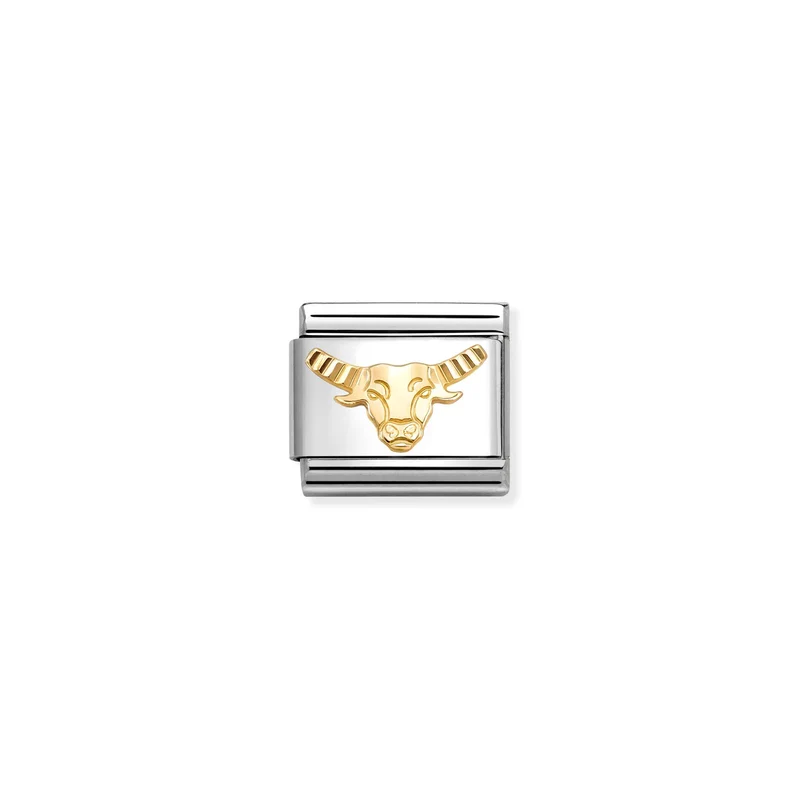 Classic Gold Diamond-Etched Taurus Zodiac Charms