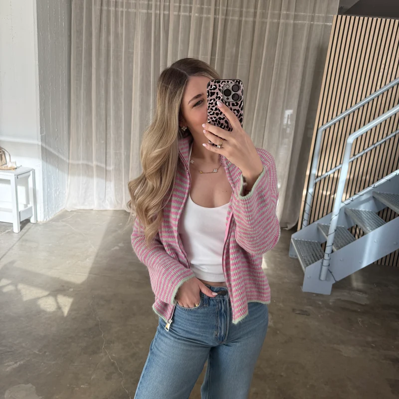 Zipp Jacke Mia - Blau x Rosa