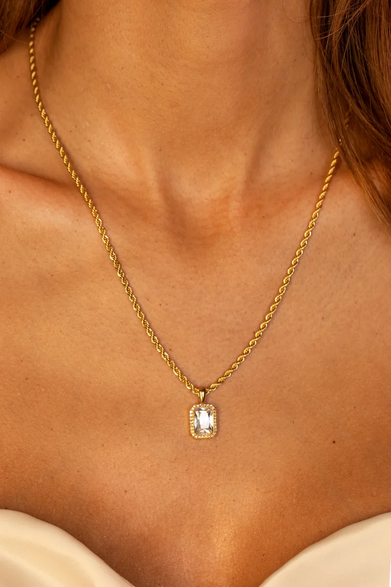 Pavé Emerald Pendant Necklace