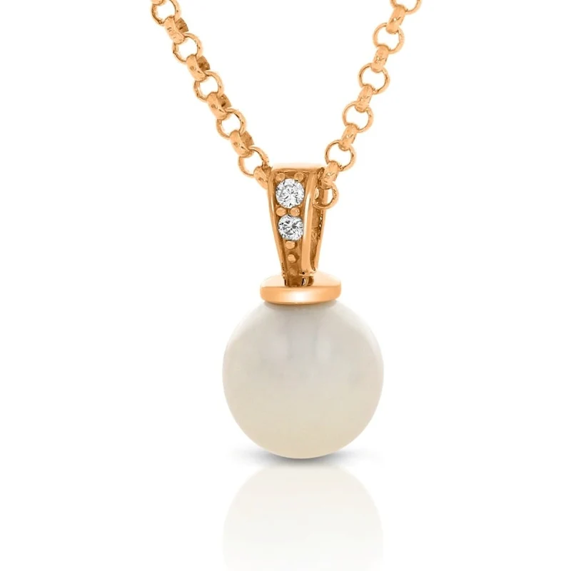 Halskette rosé vergoldet Perlenschmuck Anhänger