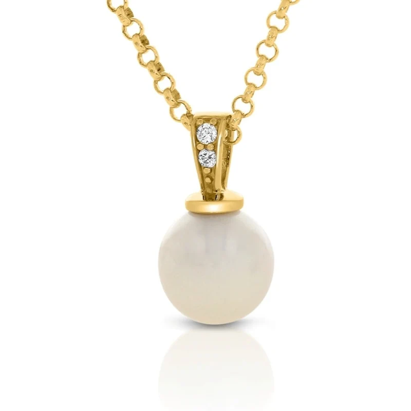 Perle mit Zirkonia Damenschmuck elegant vergoldet
