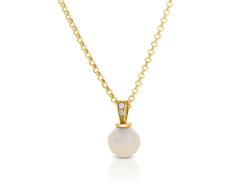 Perle mit Zirkonia Damenschmuck elegant vergoldet