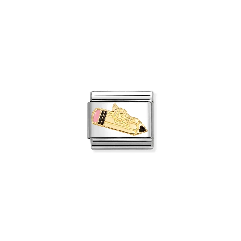 Classic Gold and Enamel Pink Pencil Fashion & Fun Charms