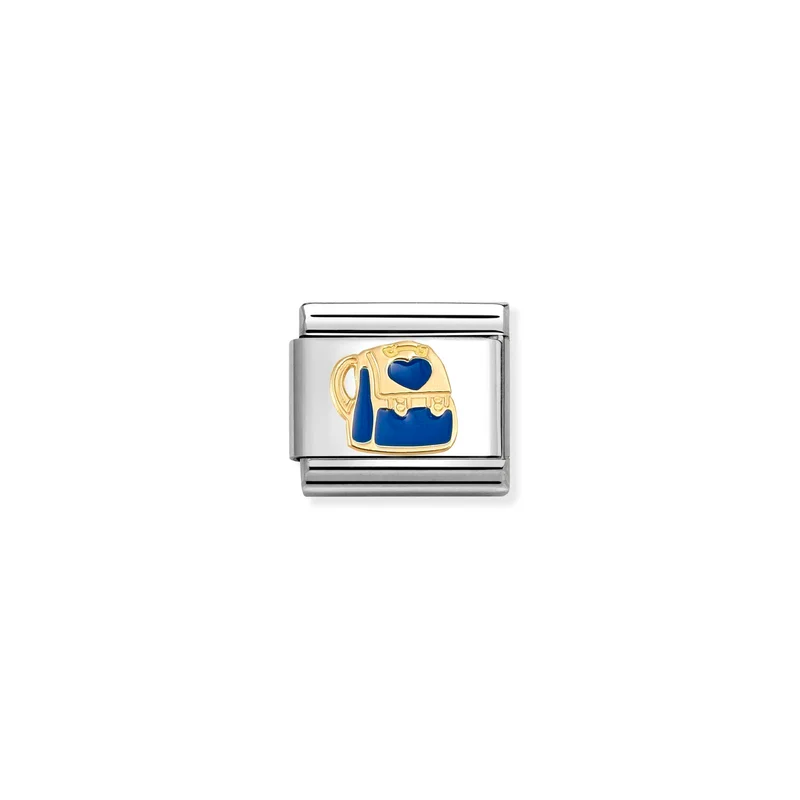 Classic Gold and Enamel Blue Backpack Travel Charms