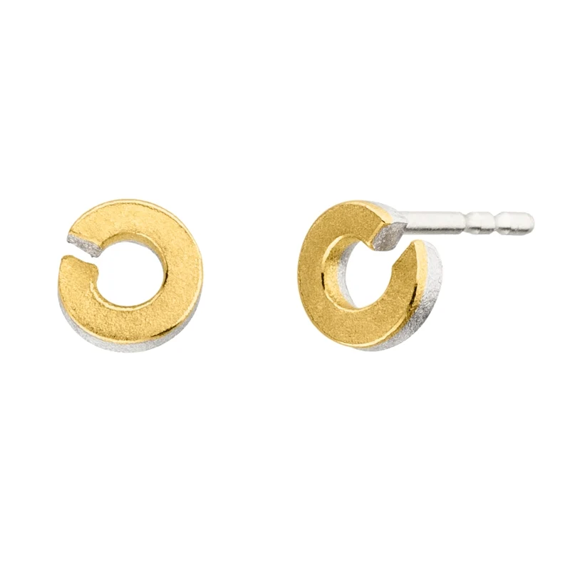 925er Silber Ohrstecker feingoldbelegt MANU O953