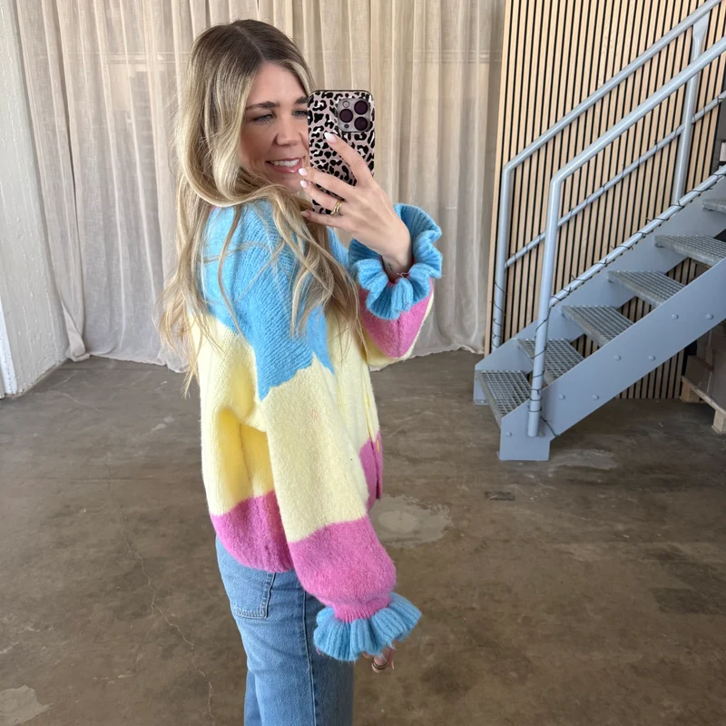 Cute Blocks Strickjacke - Bunt