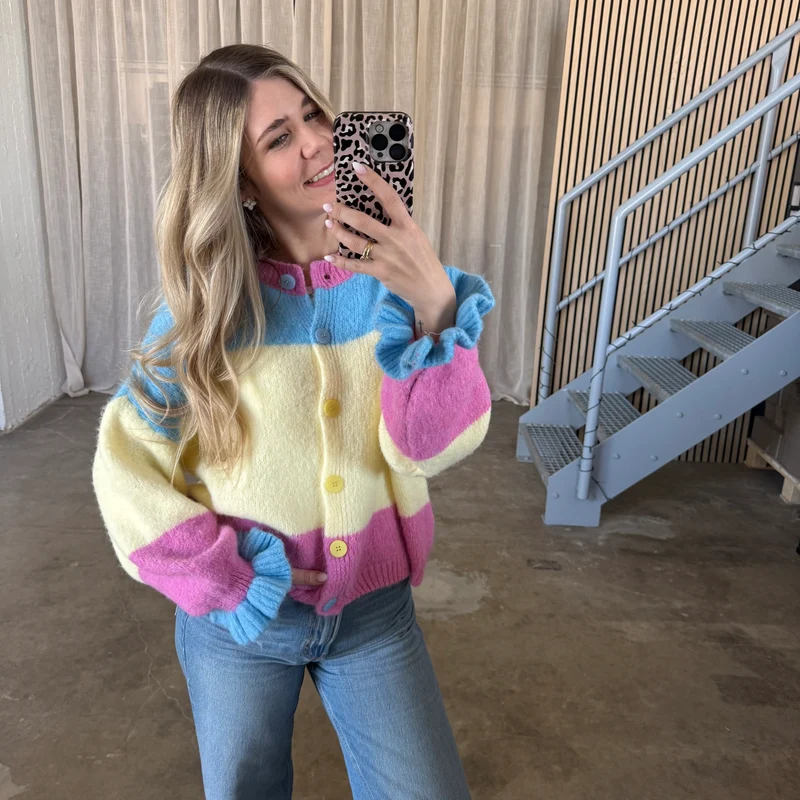 Cute Blocks Strickjacke - Bunt