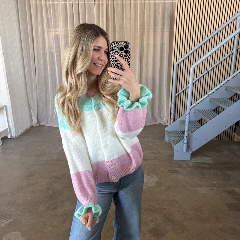Cute Blocks Strickjacke - Pastell