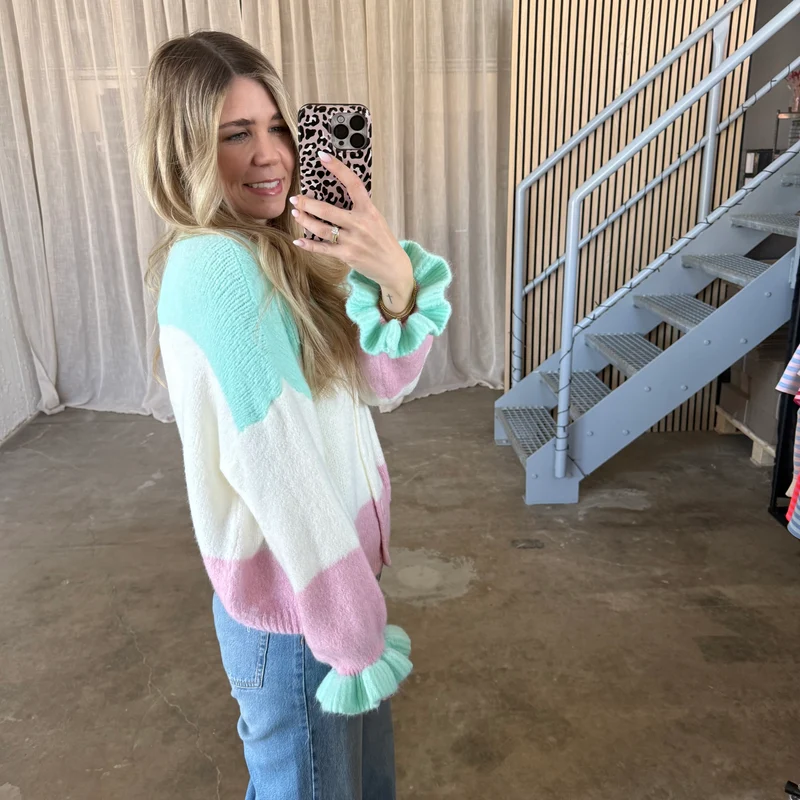Cute Blocks Strickjacke - Pastell