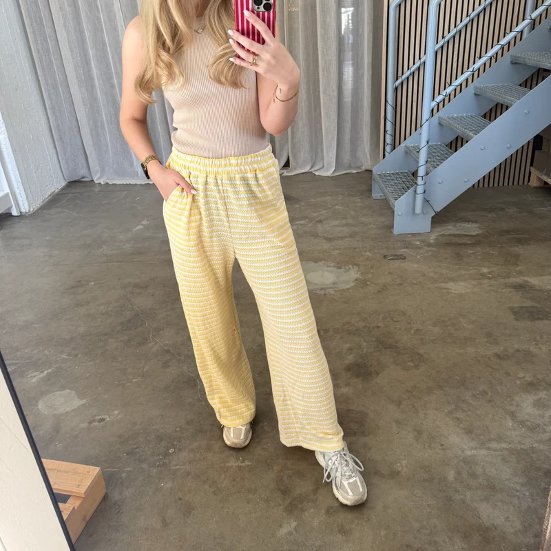 Lounge Hose - Weiß x Butter Yellow