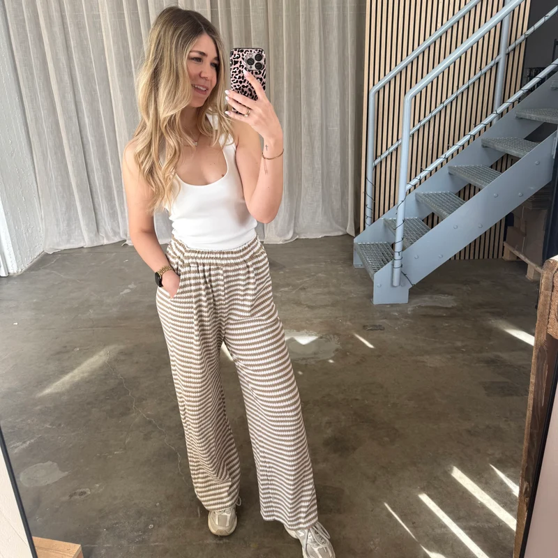 Lounge Hose - Weiß x Beige