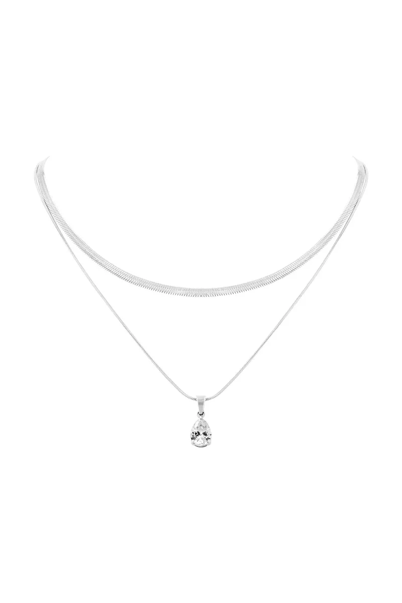 Sleek Teardrop Layer Necklace