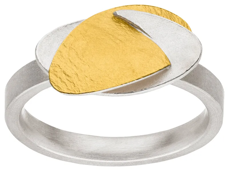 925er Silber Ring feingoldbelegt MANU R1424
