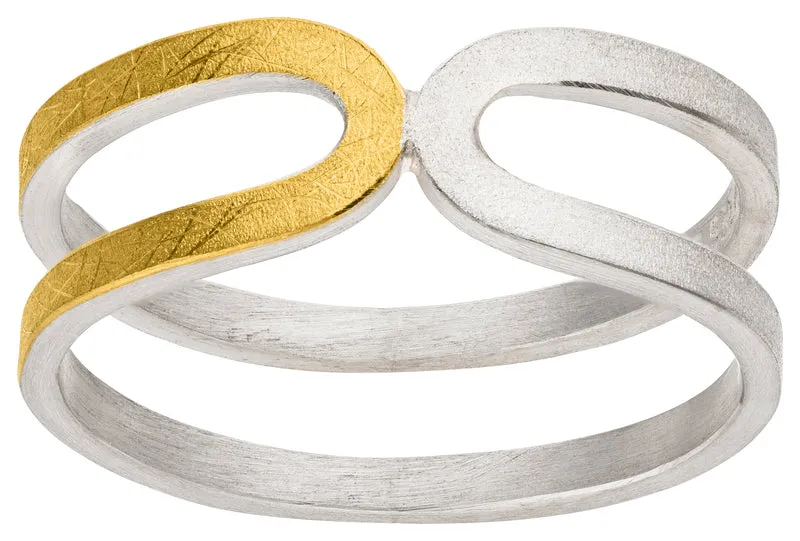925er Silber Ring feingoldbelegt MANU R1426