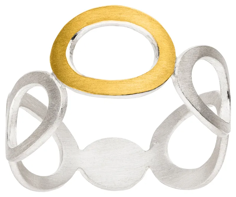 925er Silber Ring feingoldbelegt MANU R1427