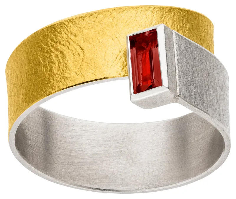 925er Silber Ring feingoldbelegt MANU R1428GT