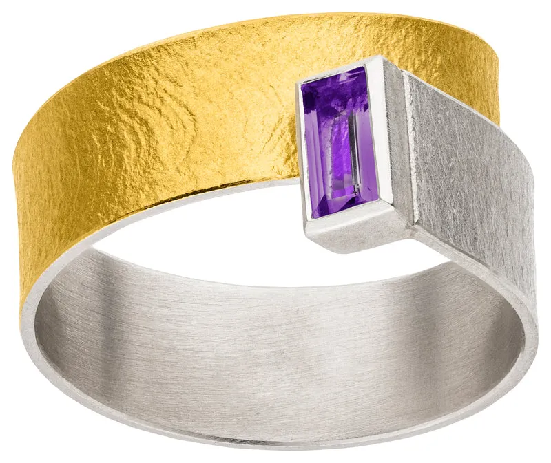 925er Silber Ring feingoldbelegt MANU R1428AM